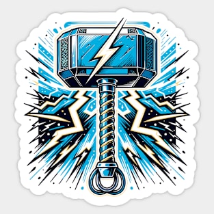 Thunderous Mjolnir: Superhero-Inspired Hammer Sticker